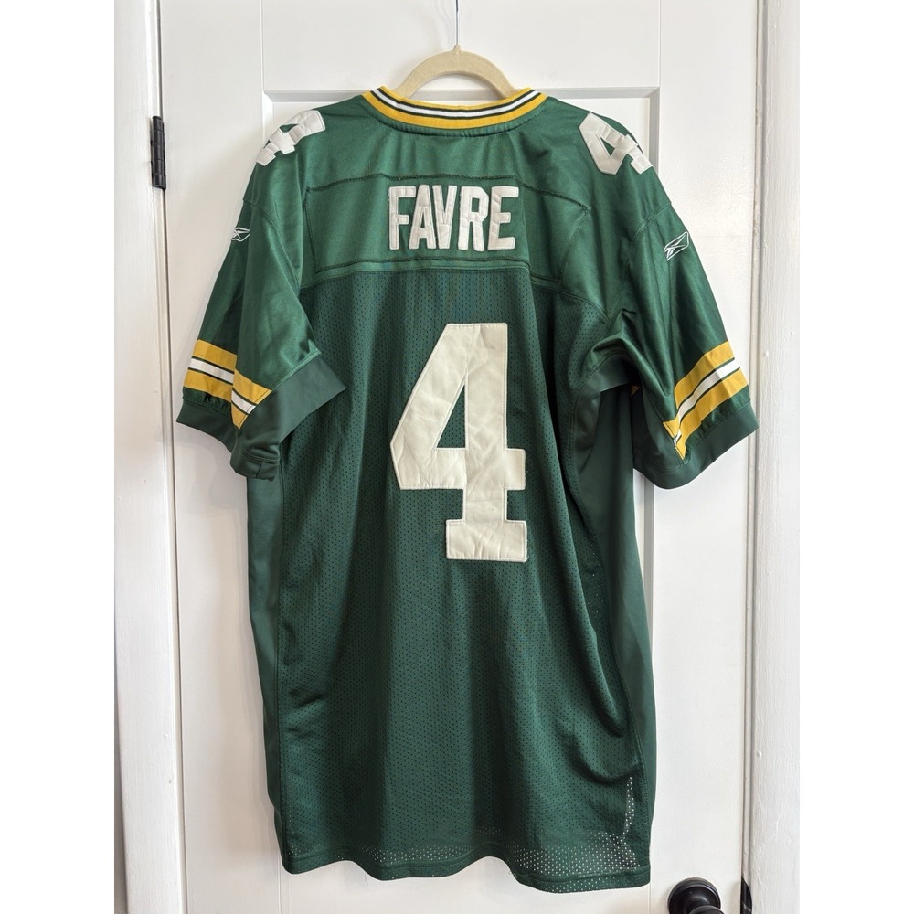 Vintage Men's Brett Favre #4 Green Bay Packers NFL Reebok Jersey Size 52